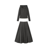 Women's Layered-Look Casual Skirt Set