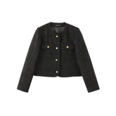 Women's Short Raw-Edge Tweed Jacket