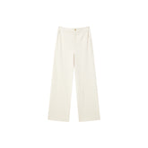 Women's Beige Textured Straight Pants