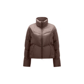 Women's Brown Stand Collar Quilted Puffer Jacket