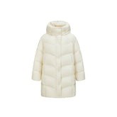 Women's Beige Quilted Long Warm Puffer Jacket