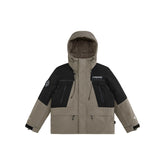 Men's CORDURA Contrast Color Goose Down Puffer Jacket Brown