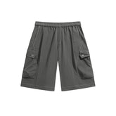 Men's Brown Utility Cargo Shorts with 3D Pockets