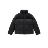 Men's Black Spliced Corduroy Puffer Jacket