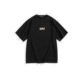 Men's Black Loose-Fit T-Shirt with 3D Embroidery