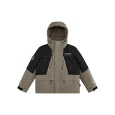Men's CORDURA Contrast Color Goose Down Puffer Jacket Brown