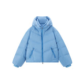 Women's Blue Cropped Puffer Jacket
