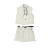 Women's Cargo Vest & Mini Skirt Set