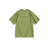 Men's Green Embossed Letter T-Shirt