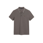 Men's Brown Waffle Cooling Embroidered Polo Shirt