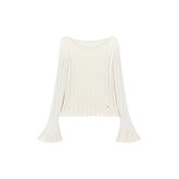 Women's Flared Sleeve Knit Top in Lyocell-Silk Blend