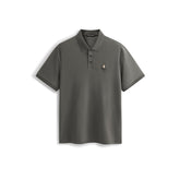 Men's Brown Cooling Polo Shirt with Chest Embroidery