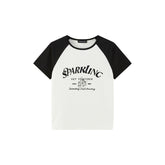 Women's Contrast Sequin Embroidered Slim-Fit T-Shirt