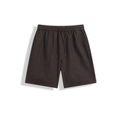 Men's Solid Knit Shorts with Letter Jacquard