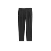 Men's Black Straight-Leg Casual Pants