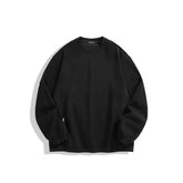 Men's Solid Pullover Sweatshirt with Elastic Hem