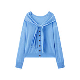 Women's Knit Cardigan with Detachable Cape