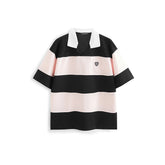 Men's Colorblock Striped Polo Shirt