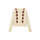 Women's Cable Knit Argyle Cardigan