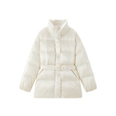 Women's Glossy Belted Thermal Down Jacket