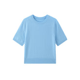 Women's Cashmere-Blend Short-Sleeve Knit Top