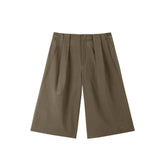 Women's Pleated Cropped Straight-Leg Pants