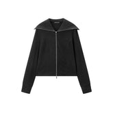 Women's Wide-Lapel Long-Sleeve Knit Cardigan