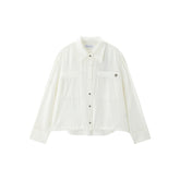 Women's Solid Cropped Oversized Shirt
