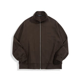 Men's Solid Stand-Collar Zip-Up Sweatshirt