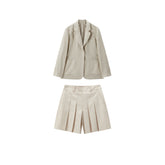 Women's Casual Linen Blazer Set