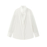 Women's Brushed Oversized Stand-Collar Shirt
