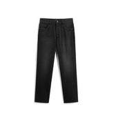 Men's Dark Grey Washed Slim-Fit Jeans