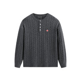 Men's Cable-Knit Henley Sweater