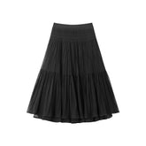 Women's Black Mesh Maxi Skirt