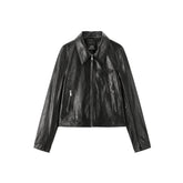 Women's Cropped Oversized Leather Jacket