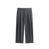 Men's Grey Relaxed Tapered Suit Pants
