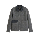 Men's Tweed-Texture Jacket with Suede Trim