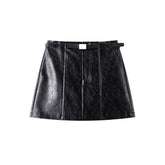 Women's PU A-Line Mini Skirt