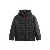 Men's Hooded Goose Down Jacket with Contrast Details