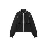 Women's Contrast-Trim Tweed-Inspired Jacket