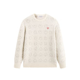 Men's Relaxed Allover Heart Jacquard Sweater