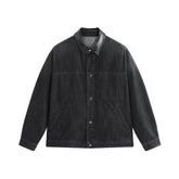 Men's Gradient-Washed Denim Jacket with PU Collar