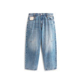 Men's Washed Distressed Wide-Leg Jeans