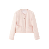 Women's Pink Tweed-Inspired Jacket