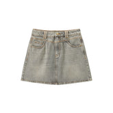 Women's Washed A-Line Denim Skirt