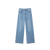 Women's High-Waisted Lyocell Straight-Leg Jeans