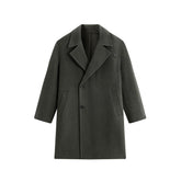 Men's Olive Double-Face Wool Coat