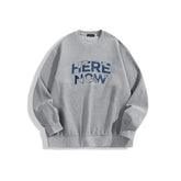 Men's Letter Appliqu¨¦ Pullover Sweatshirt
