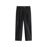 Men's Wide-Leg Cargo Pants with Drawstring Cuffs