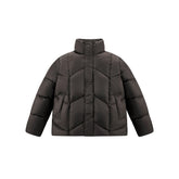 Men's Brown 95% Down Diamond-Quilted Puffer Jacket